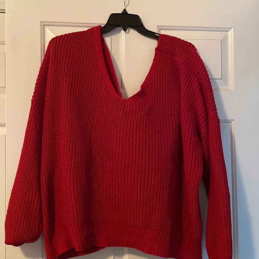 Ashley Stewart V neck…knotted back Sweater